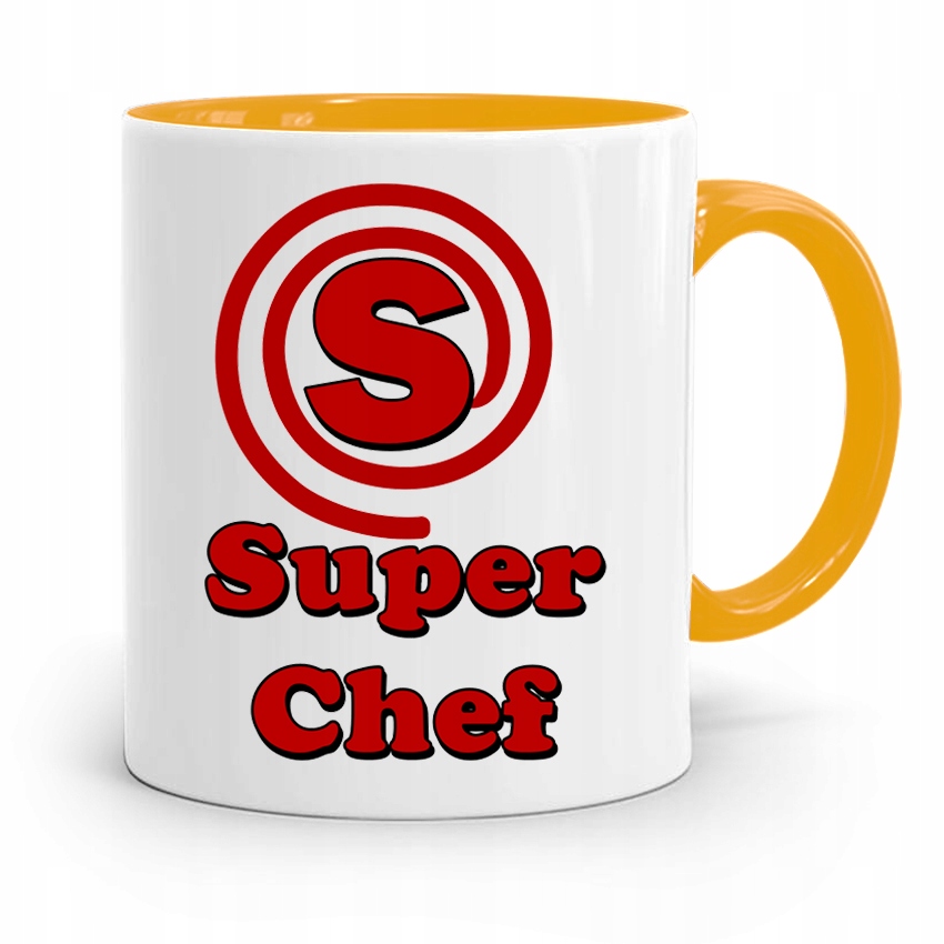 Kubek Żółty Dla Kucharza Kucharki Super Chef Z Nadrukiem Ze Zdjęciem