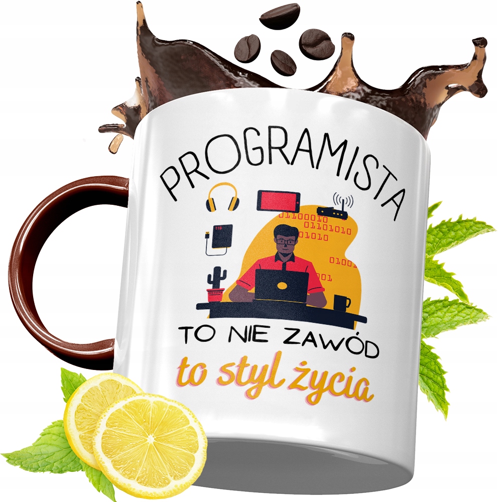 Kubek Bordowy Dla Informatyka Na Urodziny Prezent Z Nadrukiem Ze Zdjęciem