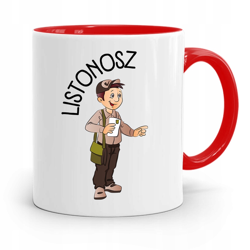 Kubek Czerwony Prezent Dla Listonosza Najlepszy Z Nadrukiem Ze Zdjęciem