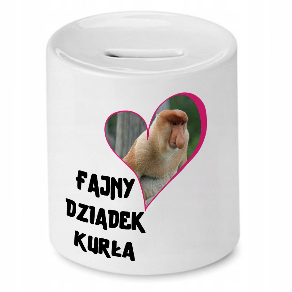 Skarbonka Dzień Dziadka Fajny Dziadek Kurła Z Nadrukiem Ze Zdjęciem