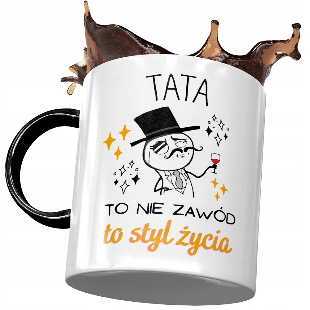 Kubek Czarny Dla Taty Ojca Na Dzień Taty Prezent Z Nadrukiem Ze Zdjęciem