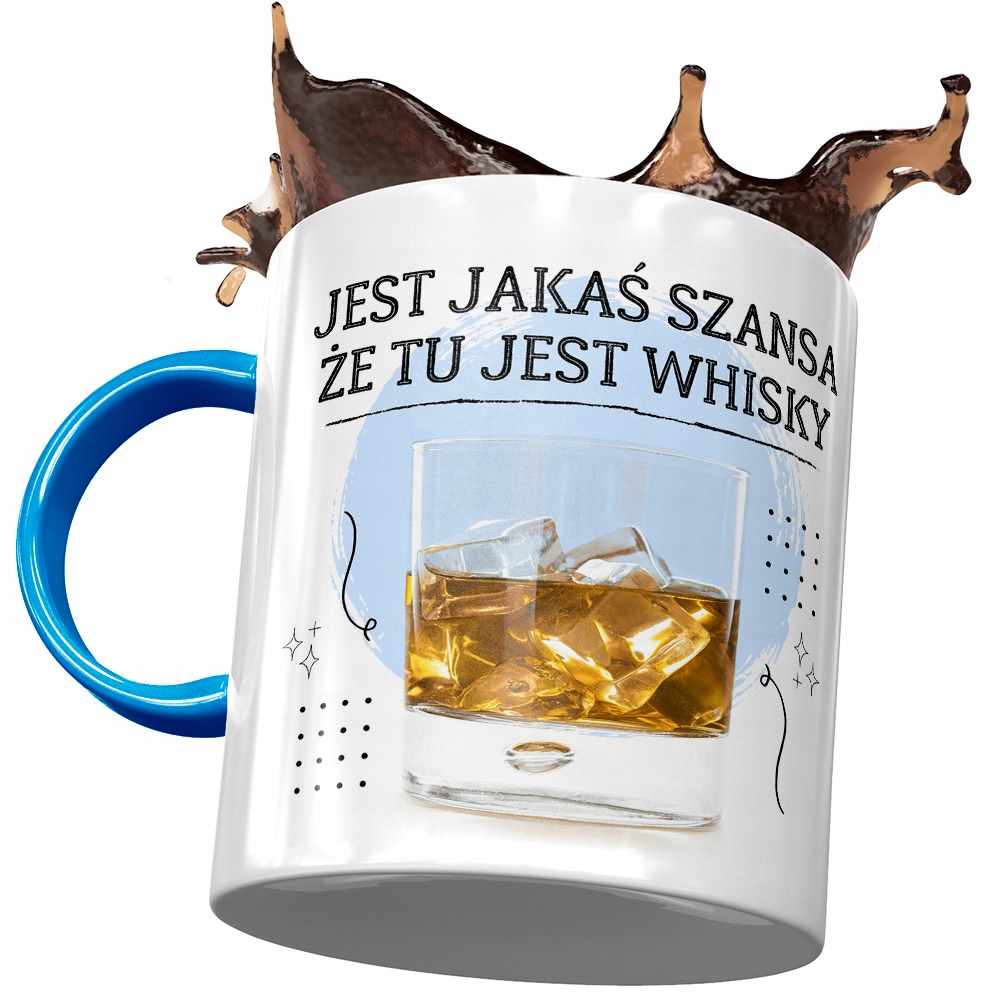 Kubek Błękitny Śmieszny Jest Jakaś Szansa Prezent Z Nadrukiem Ze Zdjęciem