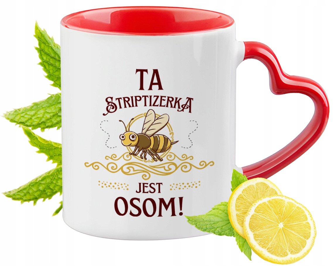 Dla Striptizerki Czerwony Z Uszkiem W Kształcie Serca Na Prezent Znadrukiem