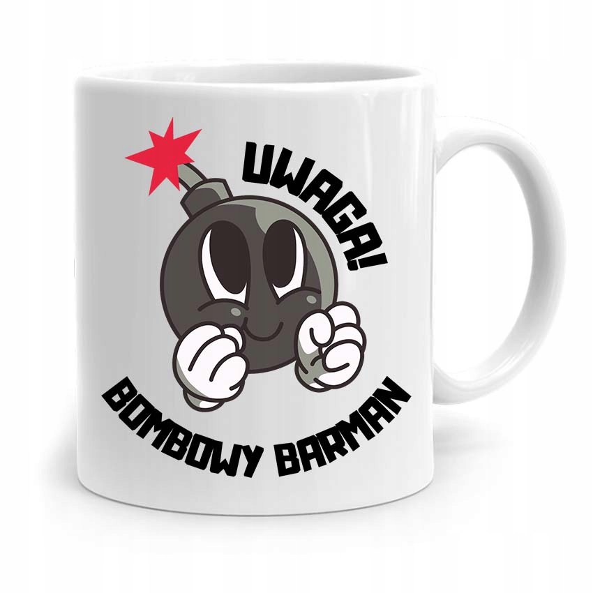 Kubek Prezent Dla Barmana Uwaga Bombowy Barman Z Nadrukiem Ze Zdjęciem