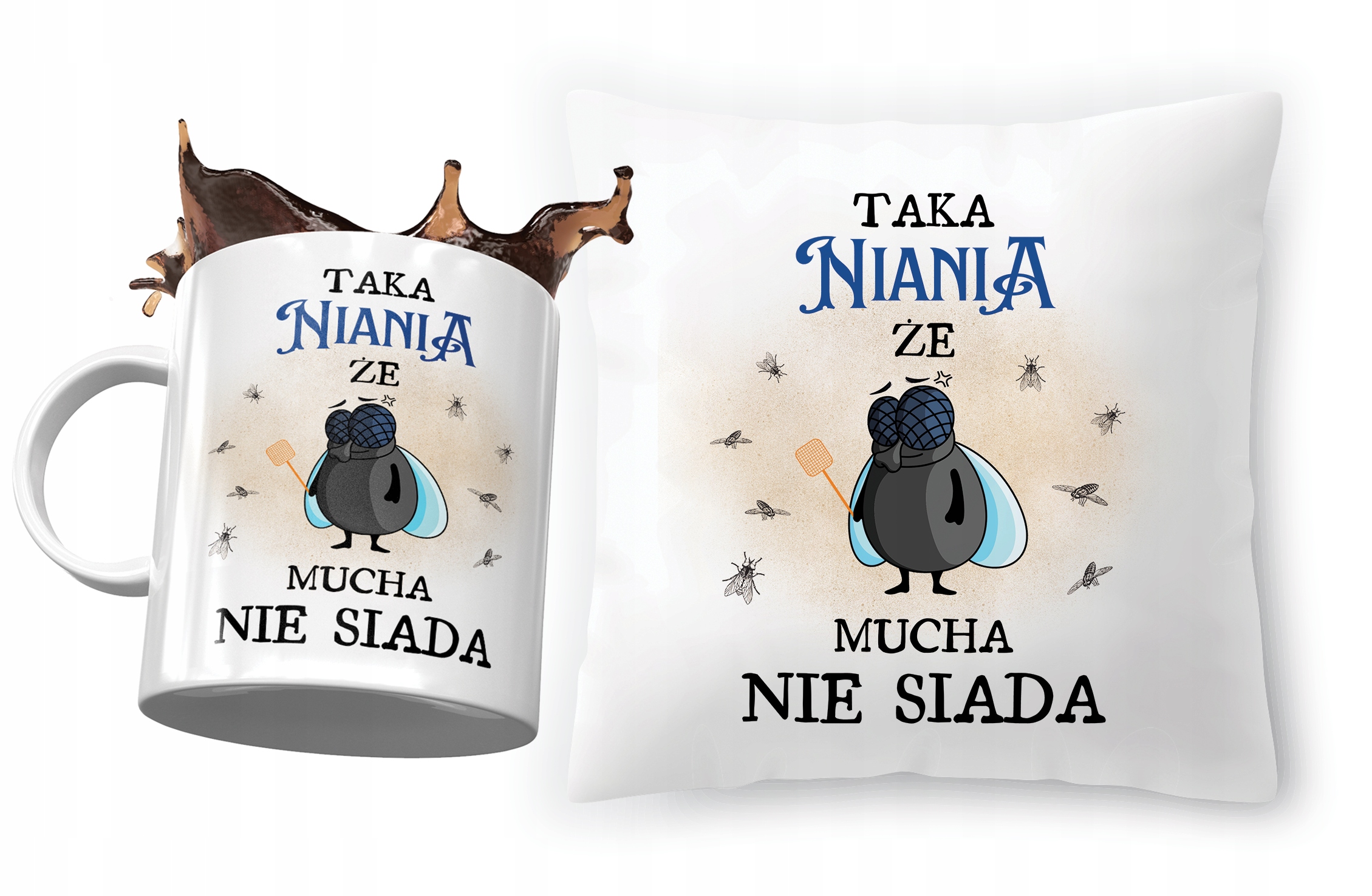 Zestaw Dla Niani Poduszka + Kubek Na Prezent Z Nadrukiem Ze Zdjęciem