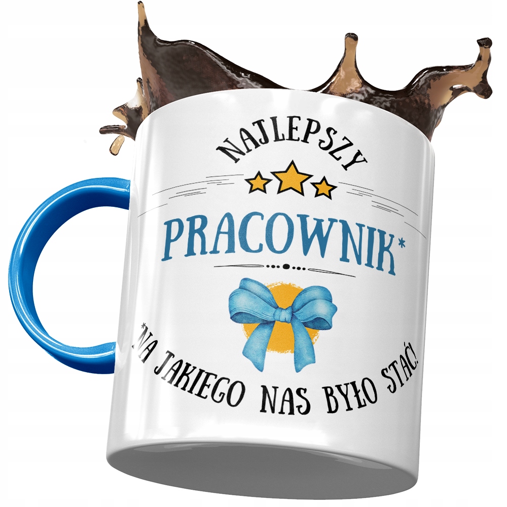 Kubek Błękitny Dla Pracownika Najlepszy Pracownik Z Nadrukiem Ze Zdjęciem