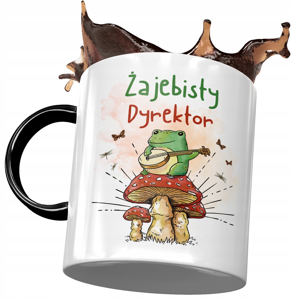 Kubek Czarny Dla Dyrektora Żajebisty Dyrektor Z Nadrukiem Ze Zdjęciem