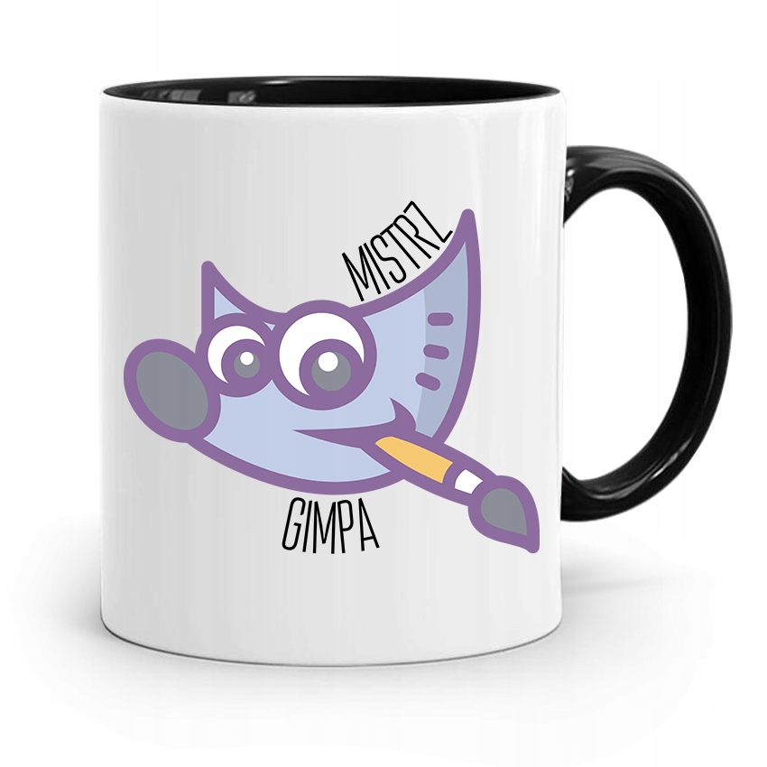 Kubek Czarny Prezent Dla Grafika Mistrz Gimpa Z Nadrukiem Ze Zdjęciem