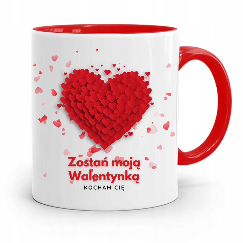 Kubek Czerwony Na Walentynki Kocham Cię Prezent Z Nadrukiem Ze Zdjęciem