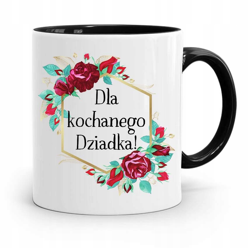 Kubek Czarny Prezent Dziadka Dla Kochanego Dziadka Z Nadrukiem Ze Zdjęciem