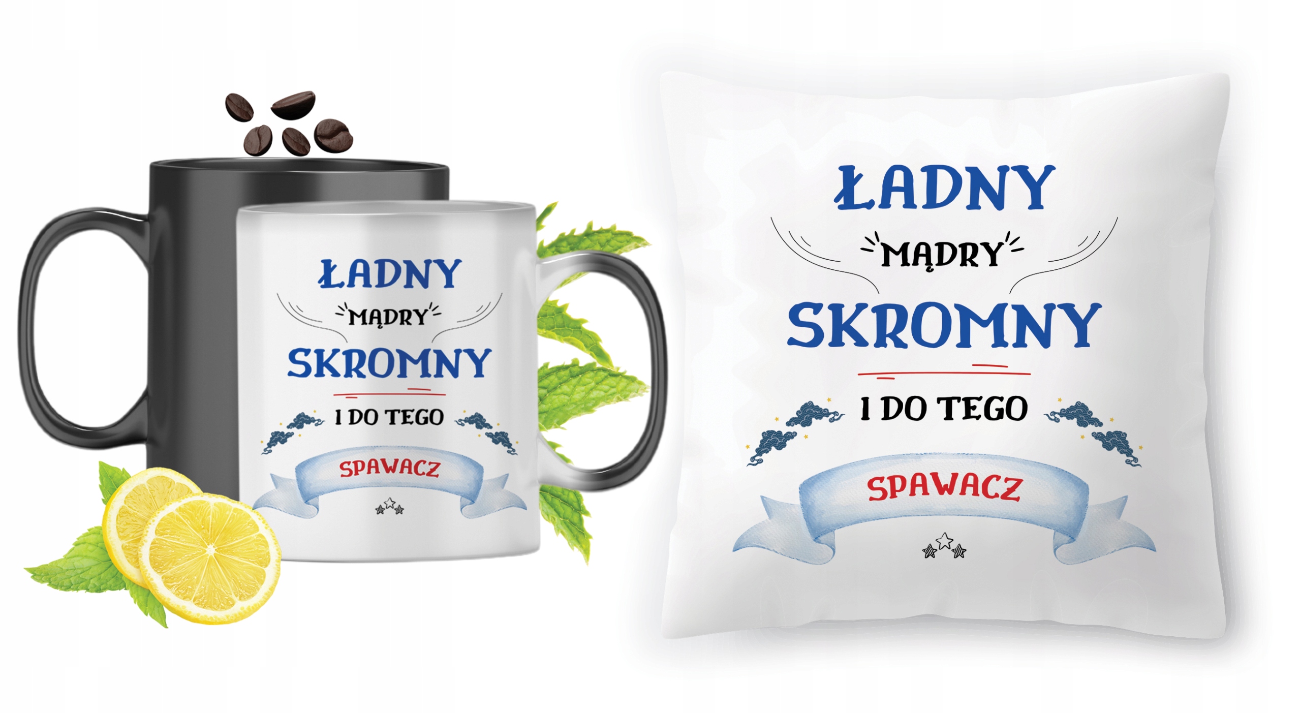 Dla Spawacza Zestaw Kubek Magiczny + Poduszka Z Nadrukiem Ze Zdjęciem