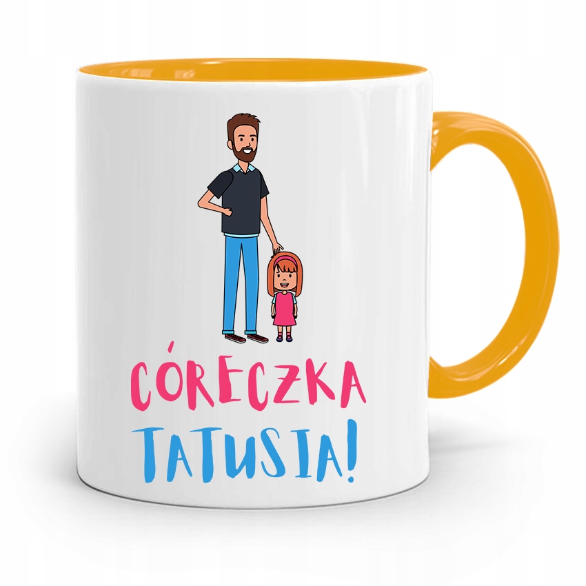 Kubek Żółty Prezent Dla Córki Córeczka Tatusia Z Nadrukiem Ze Zdjęciem