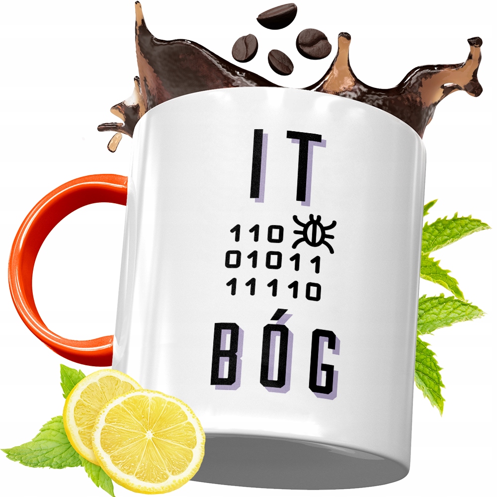 Kubek Pomarańczowy Dla Informatyka Programisty Z Nadrukiem Ze Zdjęciem