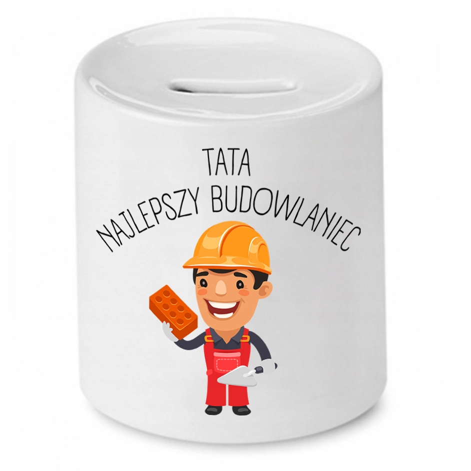 Skarbonka Dla Taty Tata Najlepszy Budowlaniec Z Nadrukiem Ze Zdjęciem