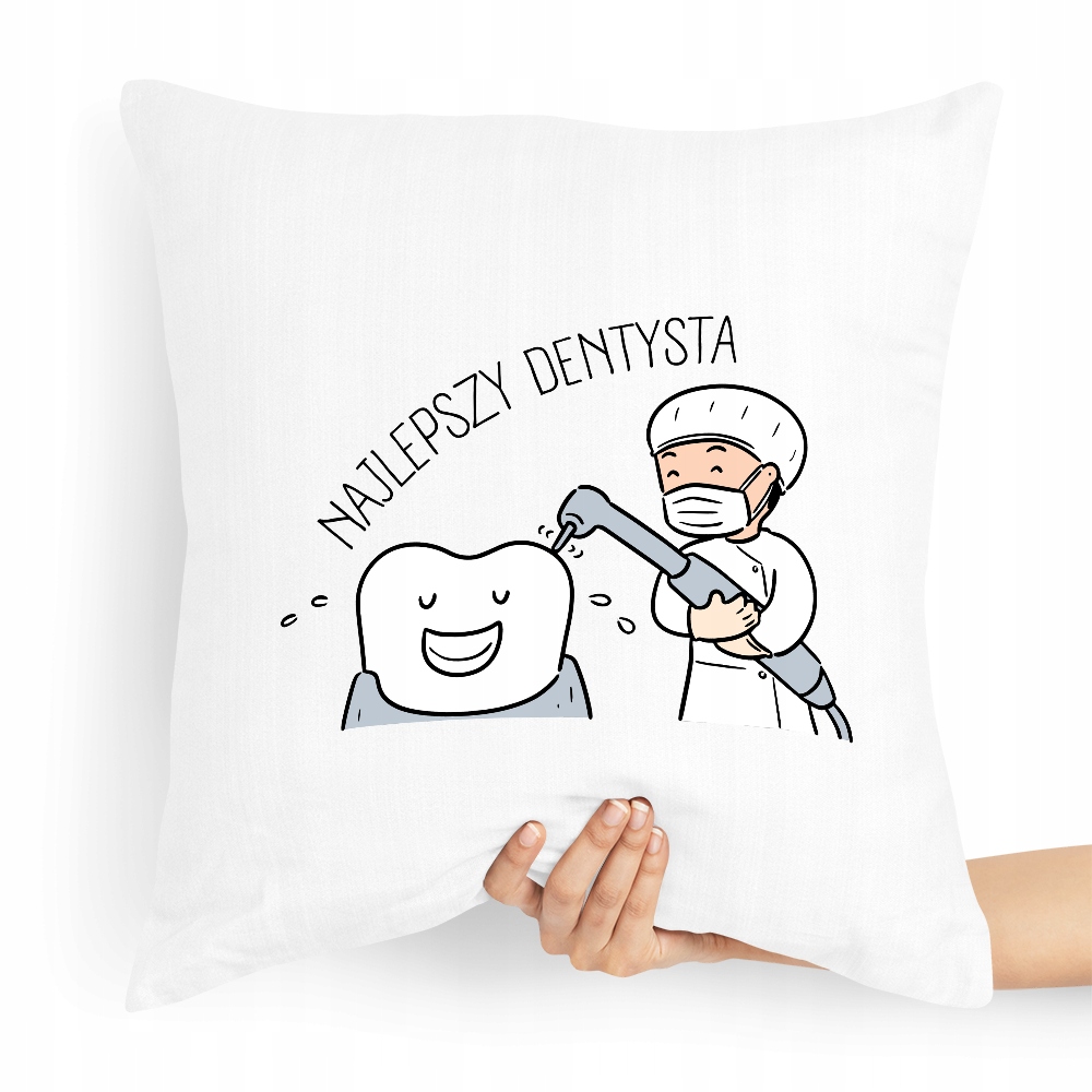 Poduszka Prezent Dla Najlepszego Dentysty Świata Z Nadrukiem Ze Zdjęciem