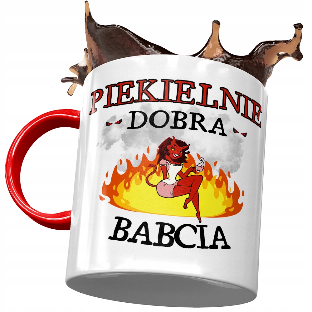 Kubek Czerwony Dla Babci Babuni Na Dzień Babci Z Nadrukiem Ze Zdjęciem