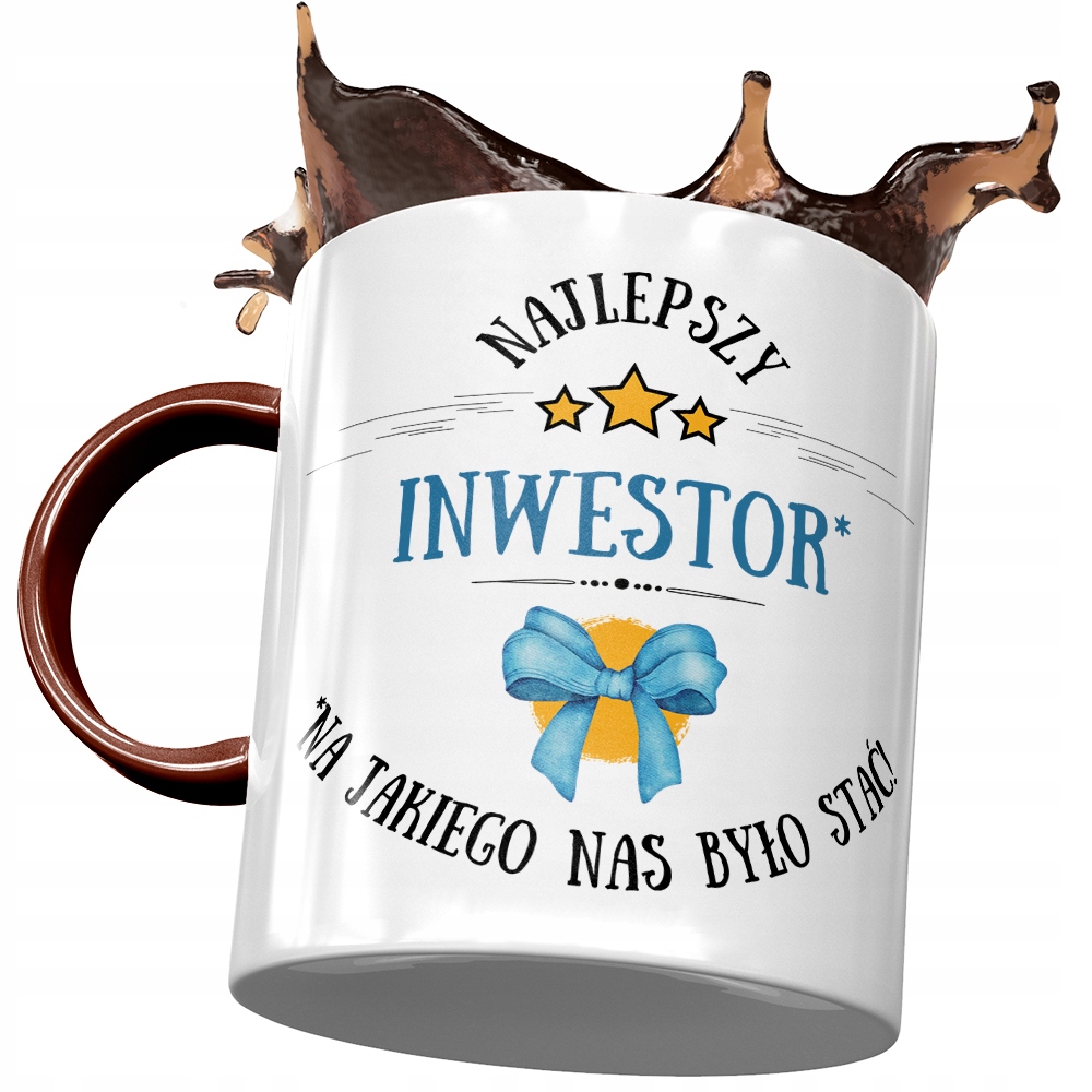 Kubek Bordowy Dla Inwestora Najlepszy Inwestor Z Nadrukiem Ze Zdjęciem