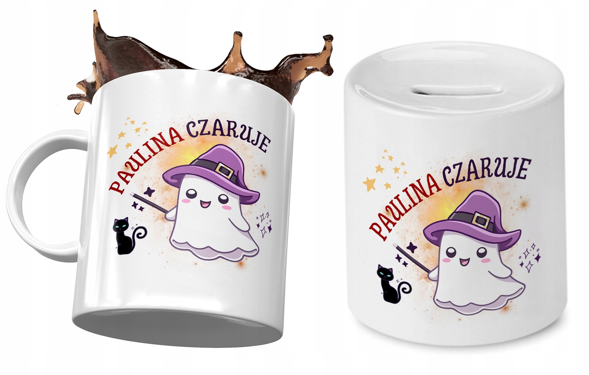 Dla Pauliny Zestaw Kubek + Skarbonka Dla Dziecka Z Nadrukiem Ze Zdjęciem