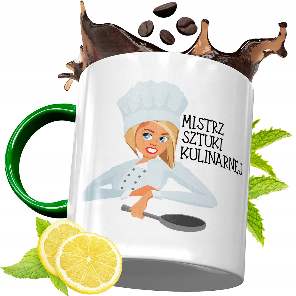 Kubek Zielony Dla Kucharza Idealny Prezent Z Nadrukiem Ze Zdjęciem