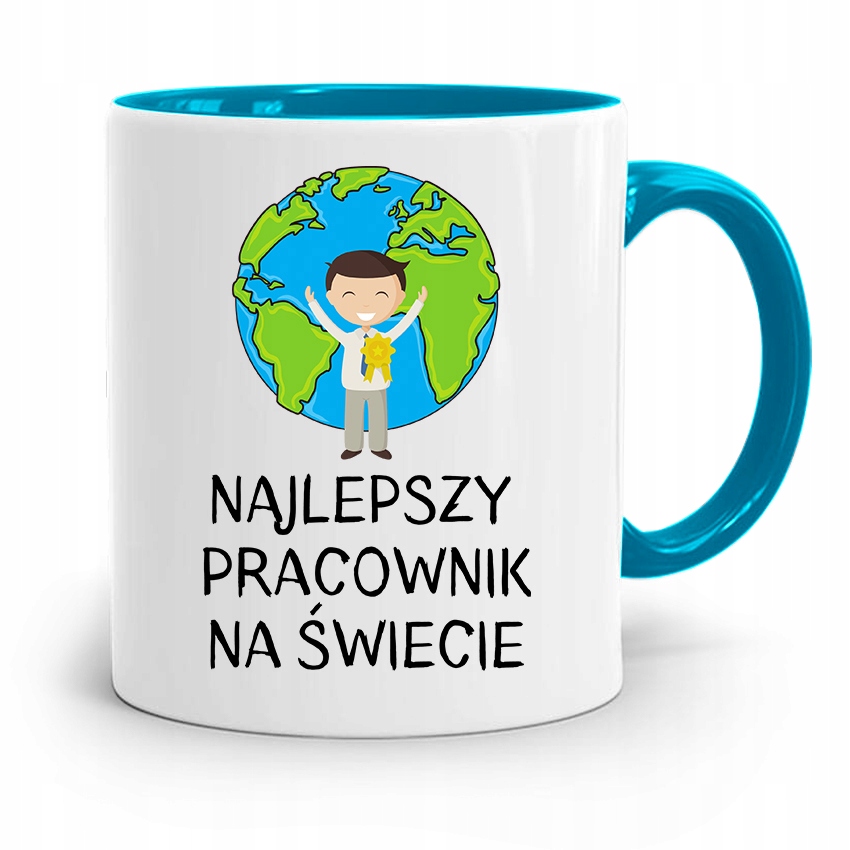 Pracownika Robotnika Kubek Błękitny Najlepszy Z Nadrukiem Ze Zdjęciem