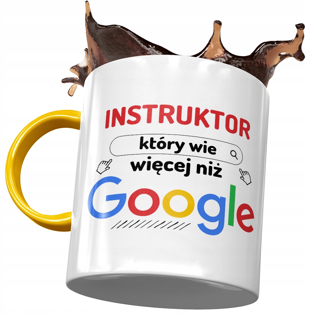 Kubek Żółty Dla Instruktora Wie Więcej Niż Google Z Nadrukiem Ze Zdjęciem