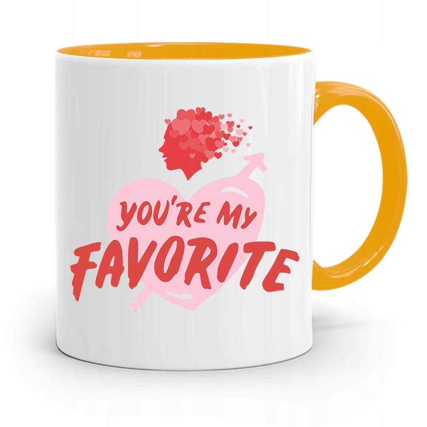Kubek Żółty Dla Dziewczyny You're My Favorite Z Nadrukiem Ze Zdjęciem