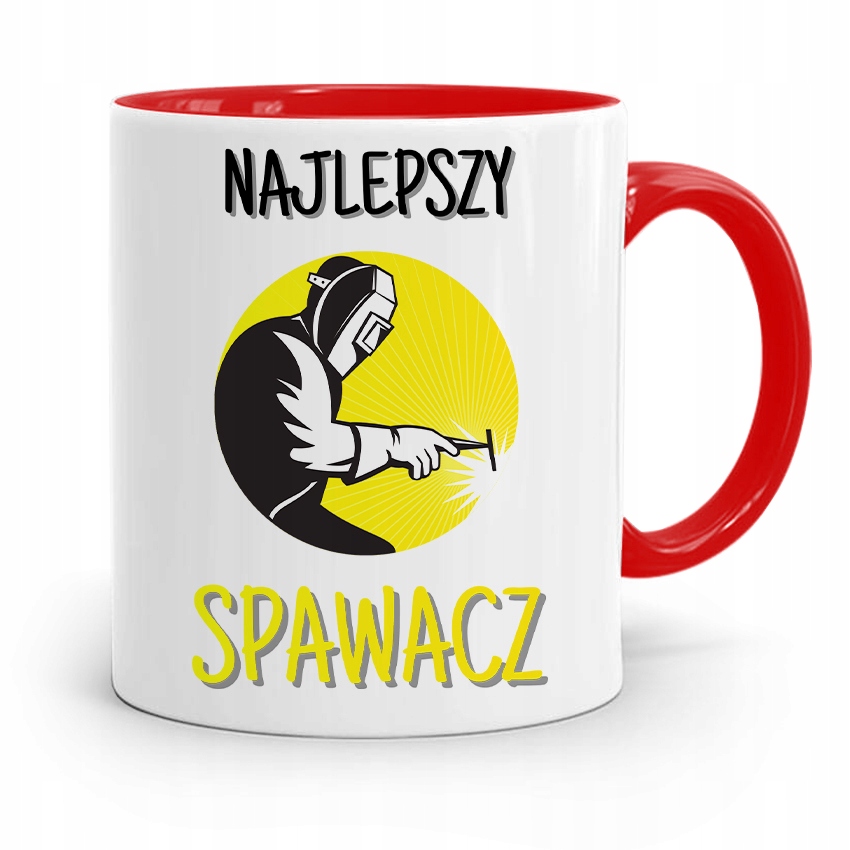 Kubek Czerwony Prezent Spawacza Najlepszy Spawacz Z Nadrukiem Ze Zdjęciem