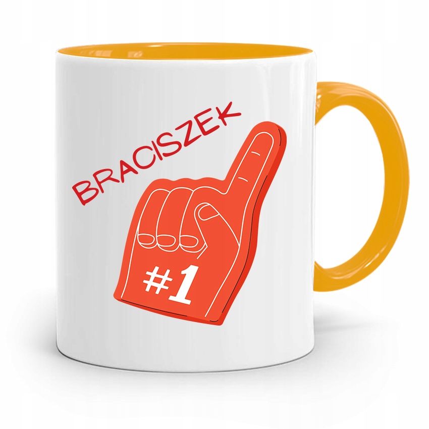 Kubek Żółty Prezent Dla Brata Brat Numer Jeden Z Nadrukiem Ze Zdjęciem