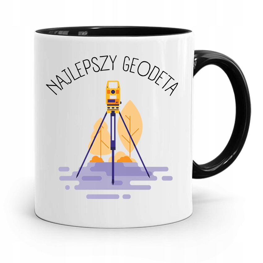 Kubek Czarny Dla Geodety Najlepszy Geodeta Prezent Z Nadrukiem Ze Zdjęciem