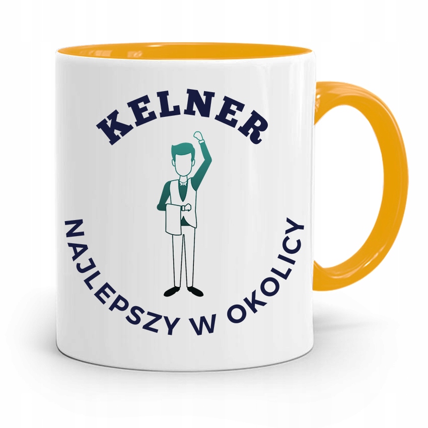 Dla Kelnera Kubek Żółty Kelner Najlepszy W Okolicy Z Nadrukiem Ze Zdjęciem