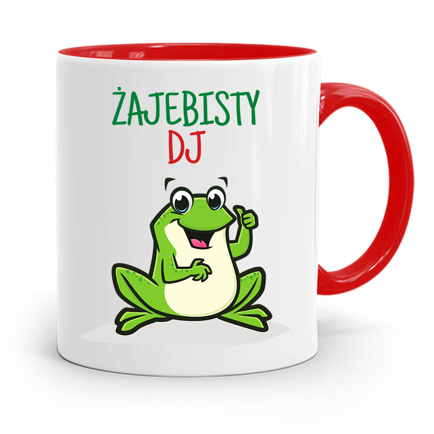 Dla Dja Muzyka Kubek Czerwony Żajebisty Dj Prezent Z Nadrukiem Ze Zdjęciem