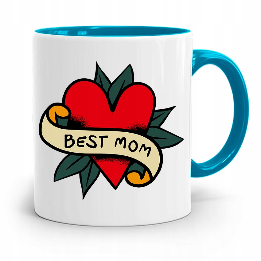 Kubek Błękitny Dla Mamy Matki Best Mom Prezent Z Nadrukiem Ze Zdjęciem