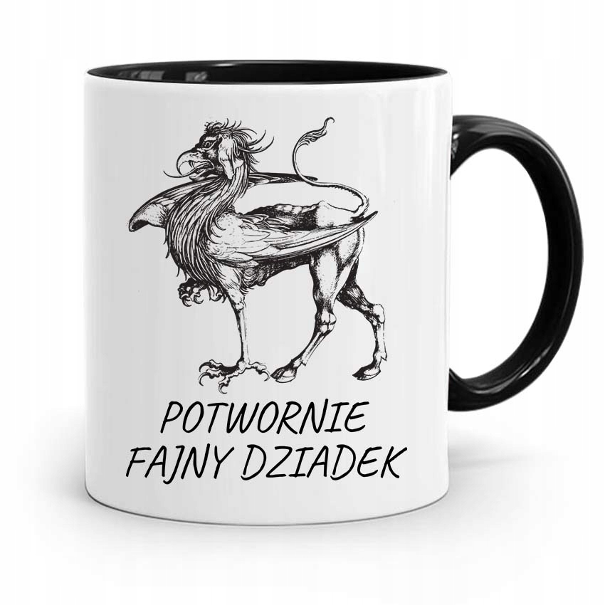 Kubek Czarny Dla Dziadka Potwornie Fajny Dziadek Z Nadrukiem Ze Zdjęciem
