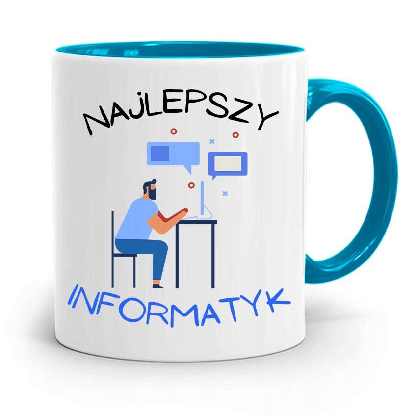 Kubek Błękitny Informatyka Najlepszy Informatyk Z Nadrukiem Ze Zdjęciem
