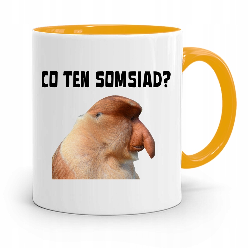 Kubek Żółty Nosacz Janusz Co Ten Somsiad?! Prezent Z Nadrukiem Ze Zdjęciem