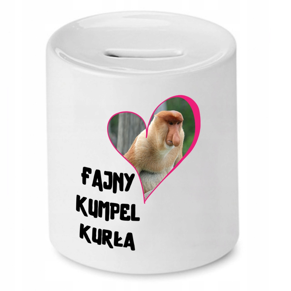 Skarbonka Dla Przyjaciela Fajny Kumpel Kurła Z Nadrukiem Ze Zdjęciem