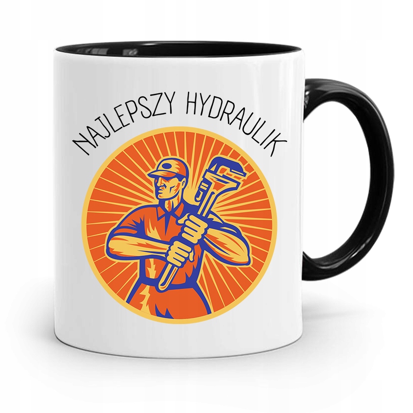 Kubek Czarny Prezent Dla Hydraulika Najlepszy Z Nadrukiem Ze Zdjęciem