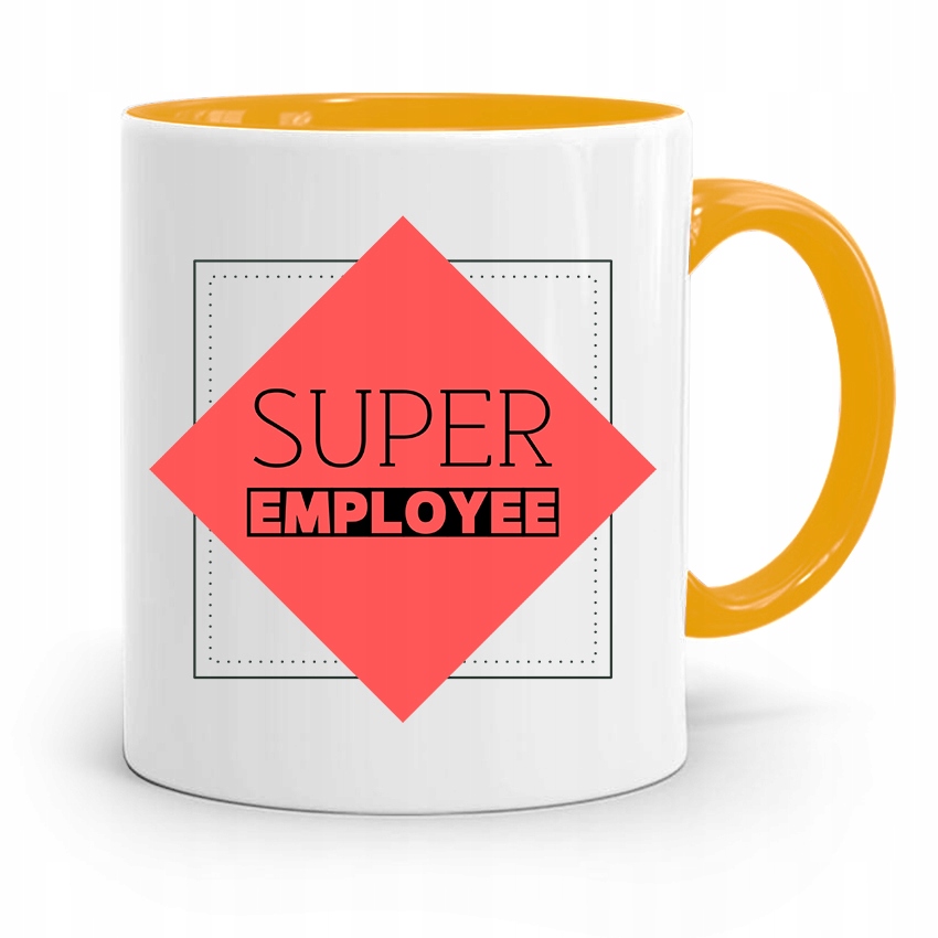 Dla Pracownika Kubek Żółty Super Employee Prezent Z Nadrukiem Ze Zdjęciem