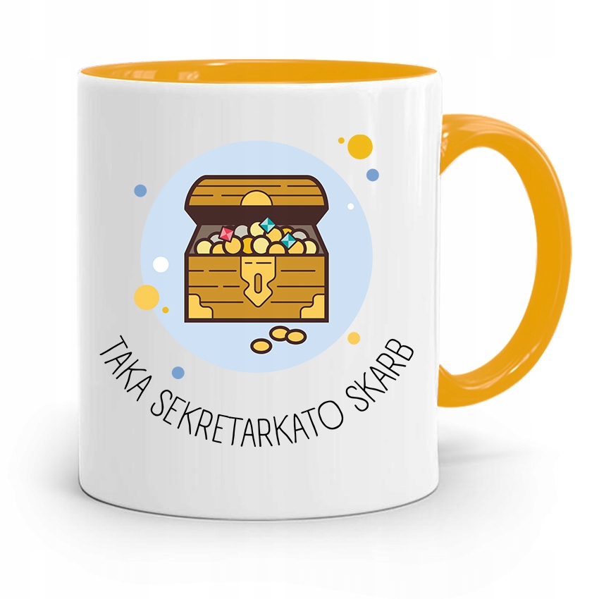 Kubek Żółty Prezent Dla Sekretarki To Skarb Z Nadrukiem Ze Zdjęciem