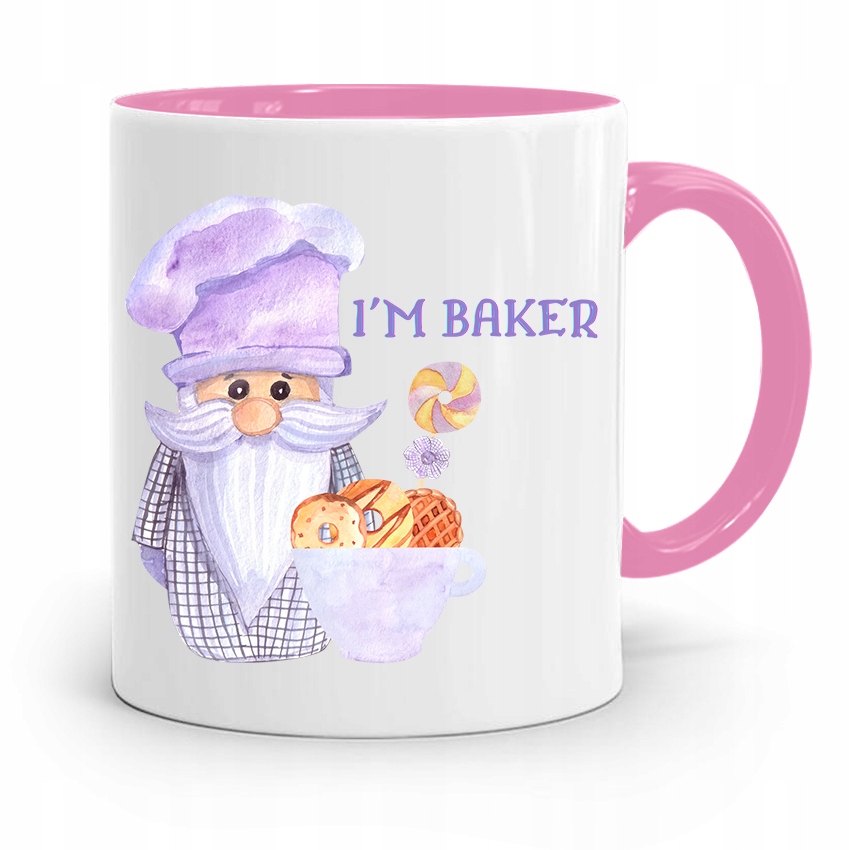 Kubek Różowy Dla Piekarza Im Baker Prezent Z Nadrukiem Ze Zdjęciem