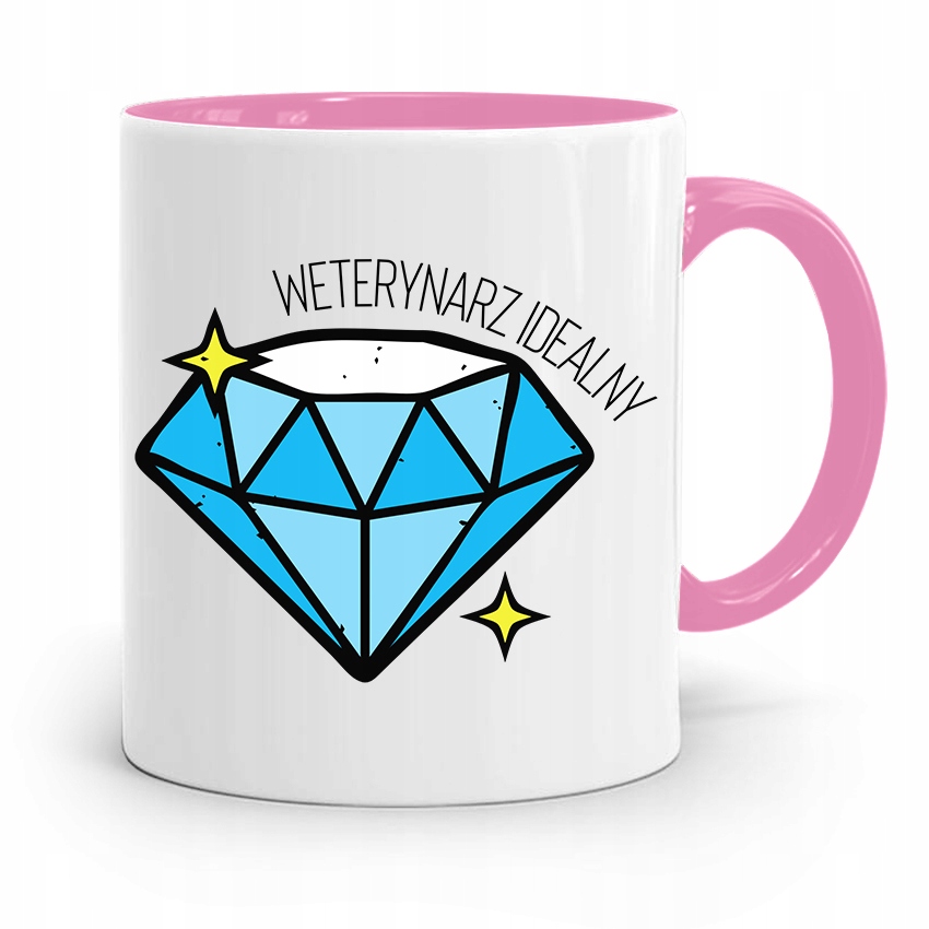 Kubek Różowy Weterynarza Weterynarz Idealny Z Nadrukiem Ze Zdjęciem