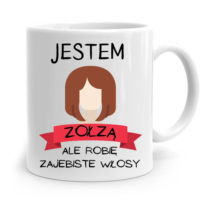 Kubek Dla Fryzjera Barbera Jestem Zołzą Z Nadrukiem Ze Zdjęciem