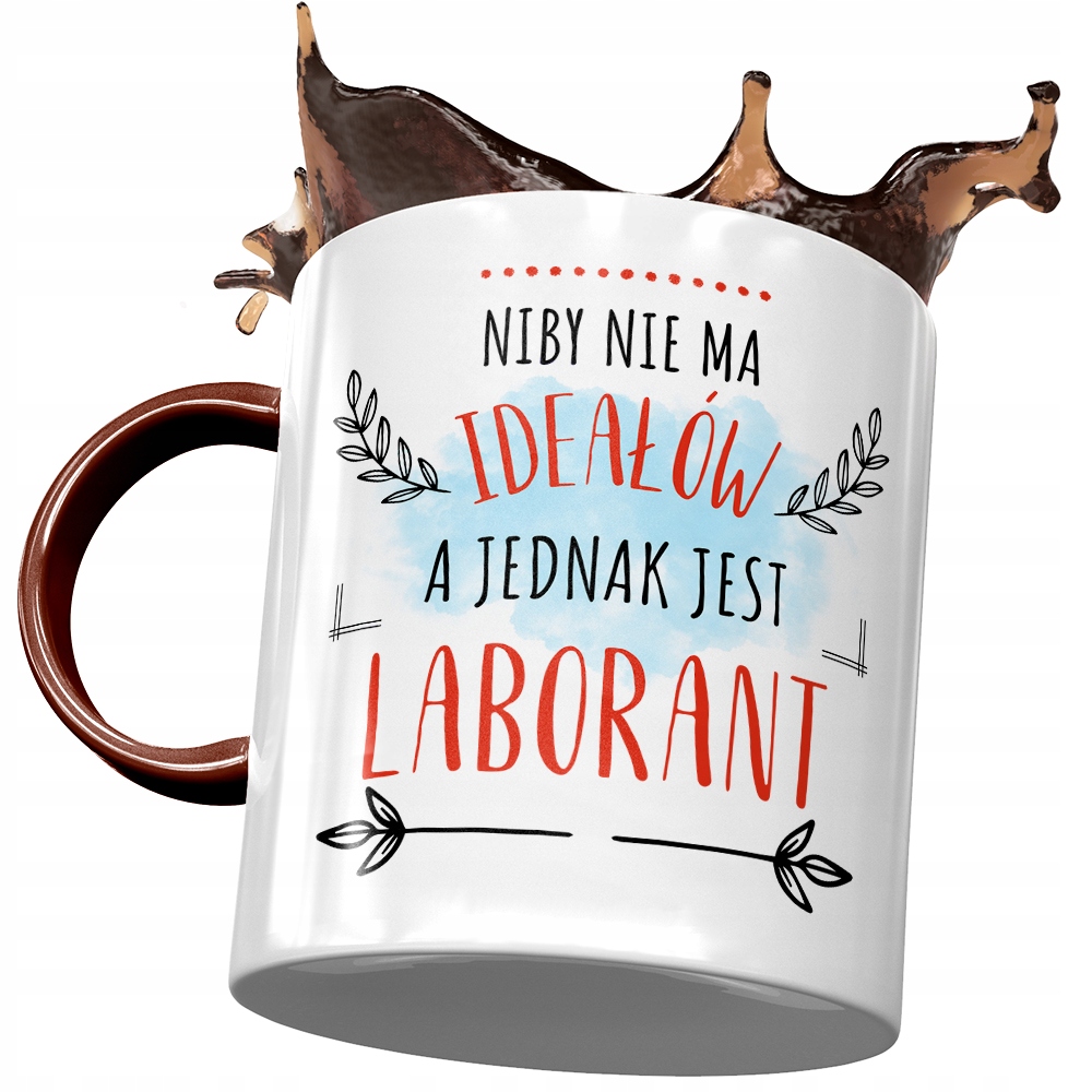 Kubek Bordowy Dla Laboranta Nie Ma Ideałów Z Nadrukiem Ze Zdjęciem