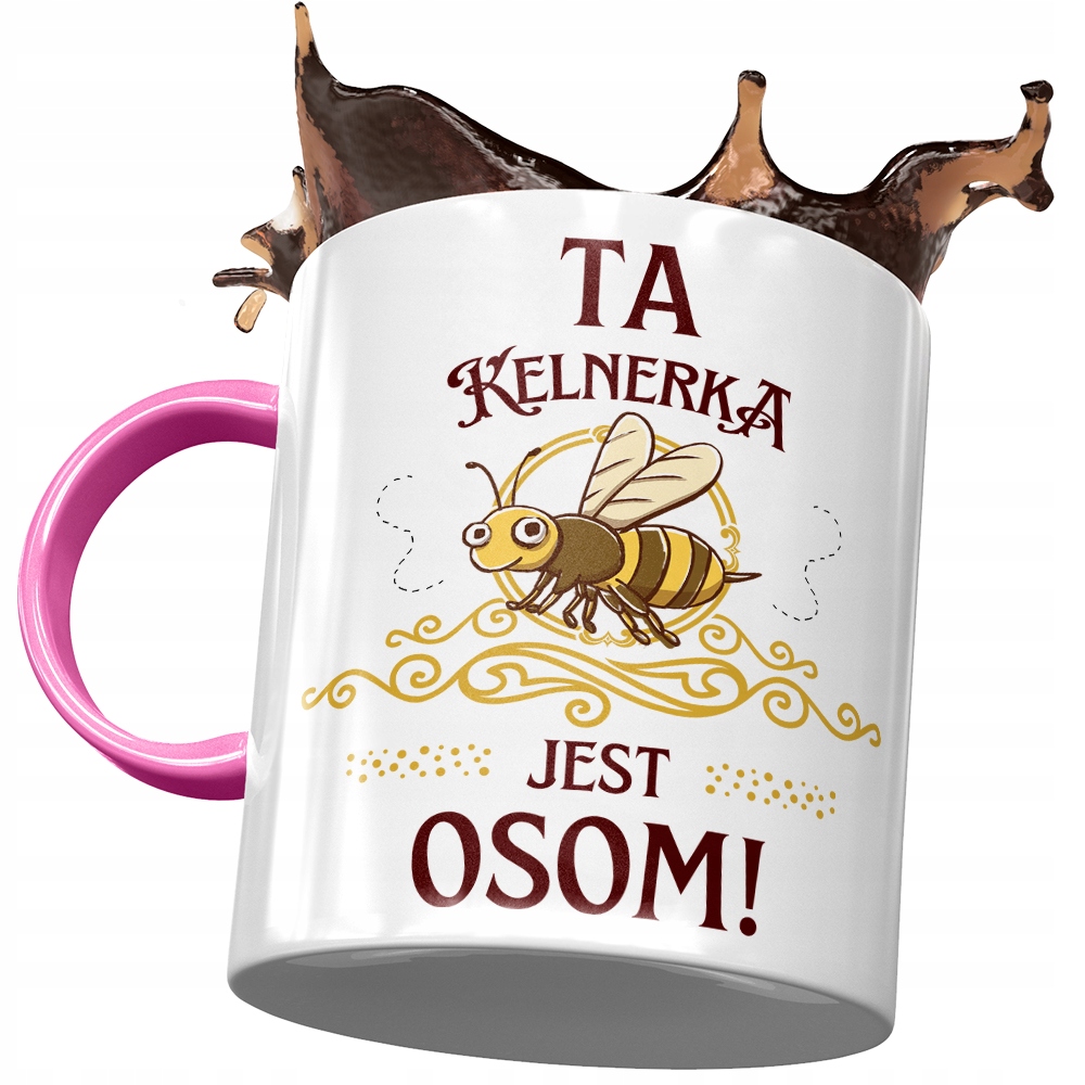 Kubek Różowy Dla Kelnerki Ta Kelnerka Jest Osom! Z Nadrukiem Ze Zdjęciem