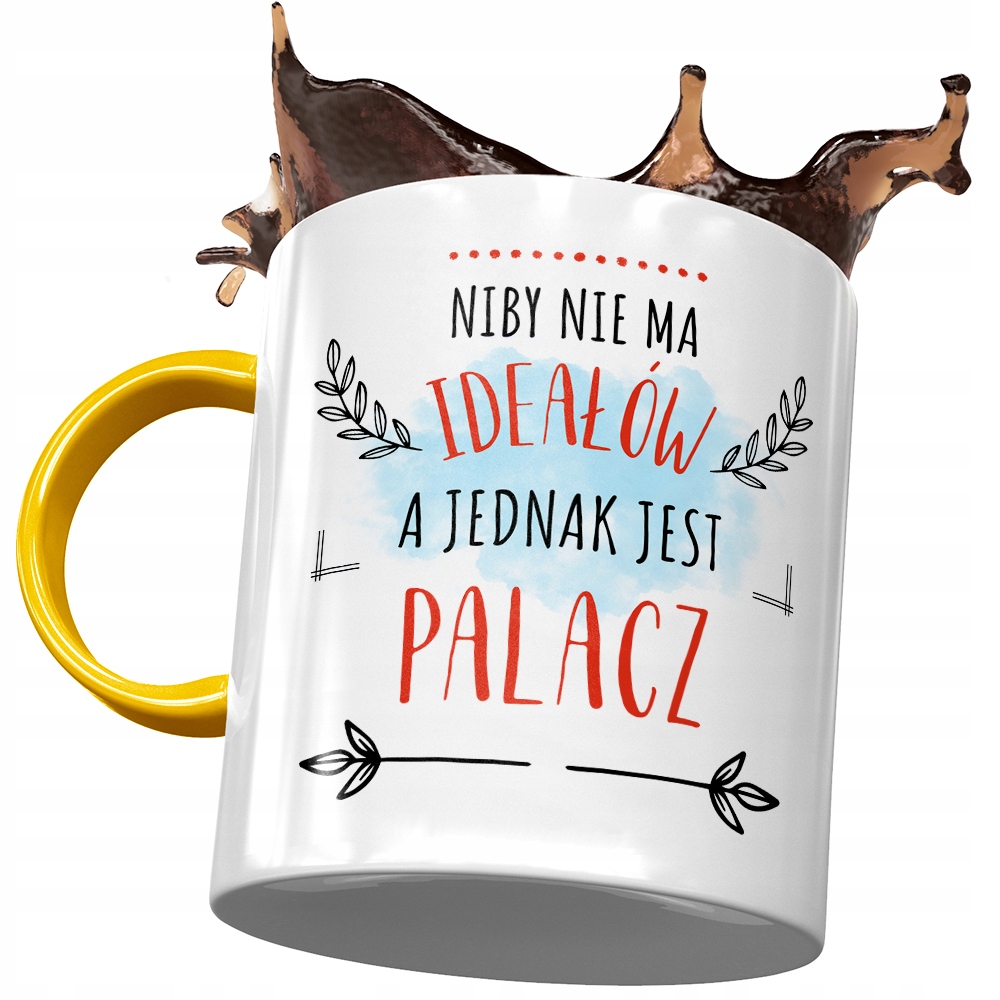 Kubek Żółty Dla Palacza Niby Nie Ma Ideałów Z Nadrukiem Ze Zdjęciem