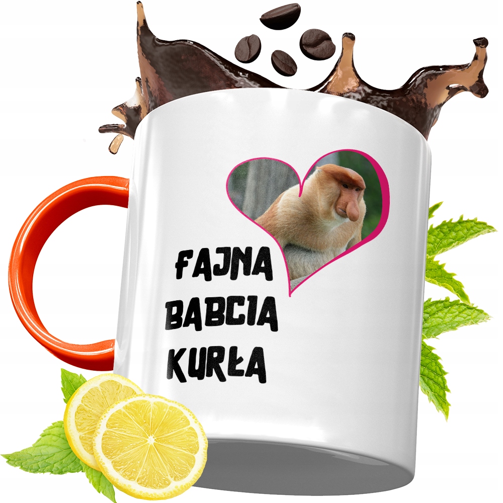 Kubek Pomarańczowy Dla Babci Dzień Babci Prezent Z Nadrukiem Ze Zdjęciem