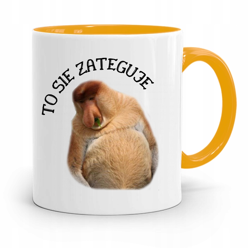 Kubek Żółty Nosacz Janusz To Się Zateguje Prezent Z Nadrukiem Ze Zdjęciem