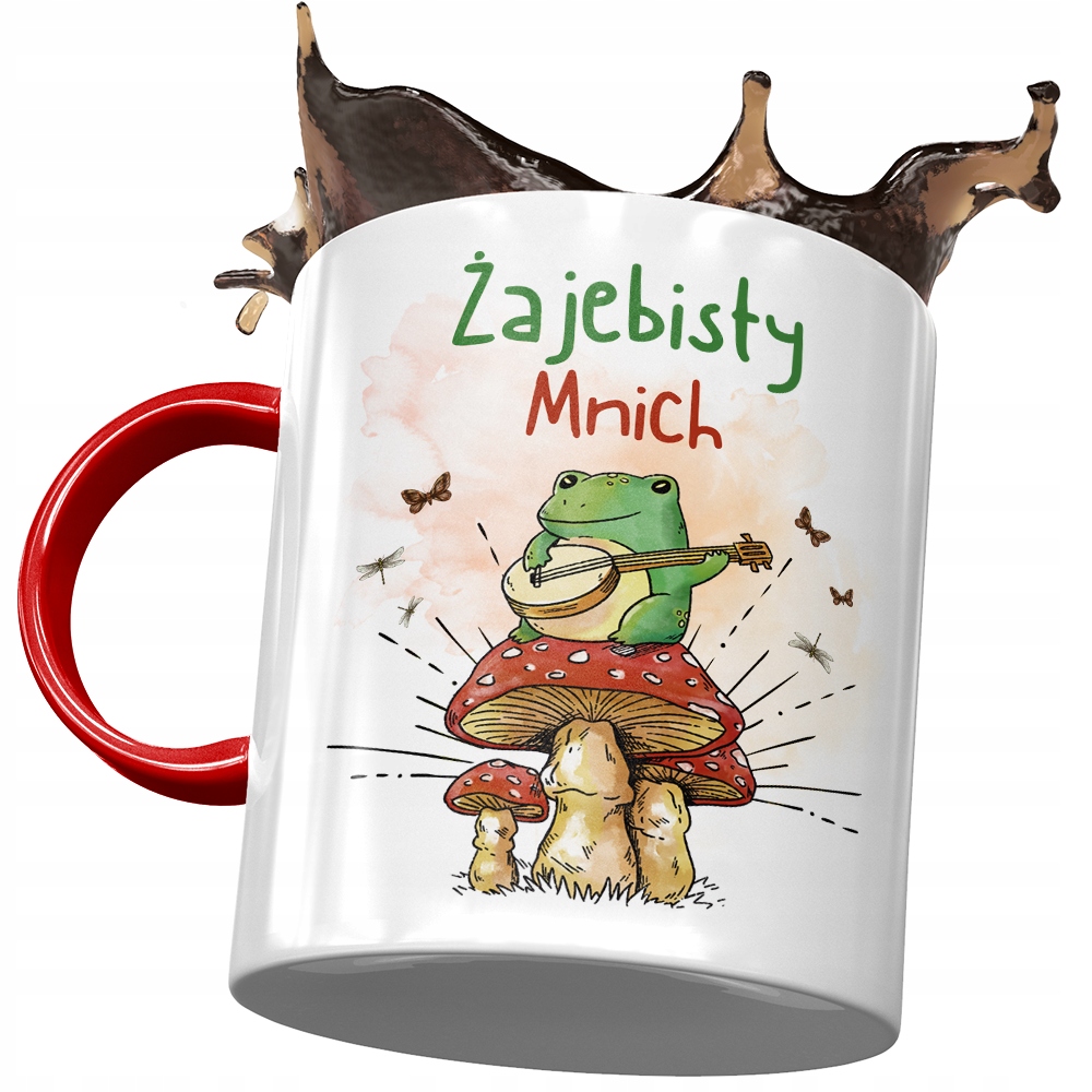 Kubek Czerwony Dla Mnicha Żajebisty Mnich Prezent Z Nadrukiem Ze Zdjęciem