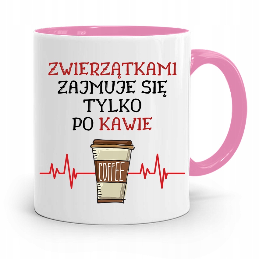 Kubek Różowy Weterynarza Zajmuje Się Po Kawie Z Nadrukiem Ze Zdjęciem