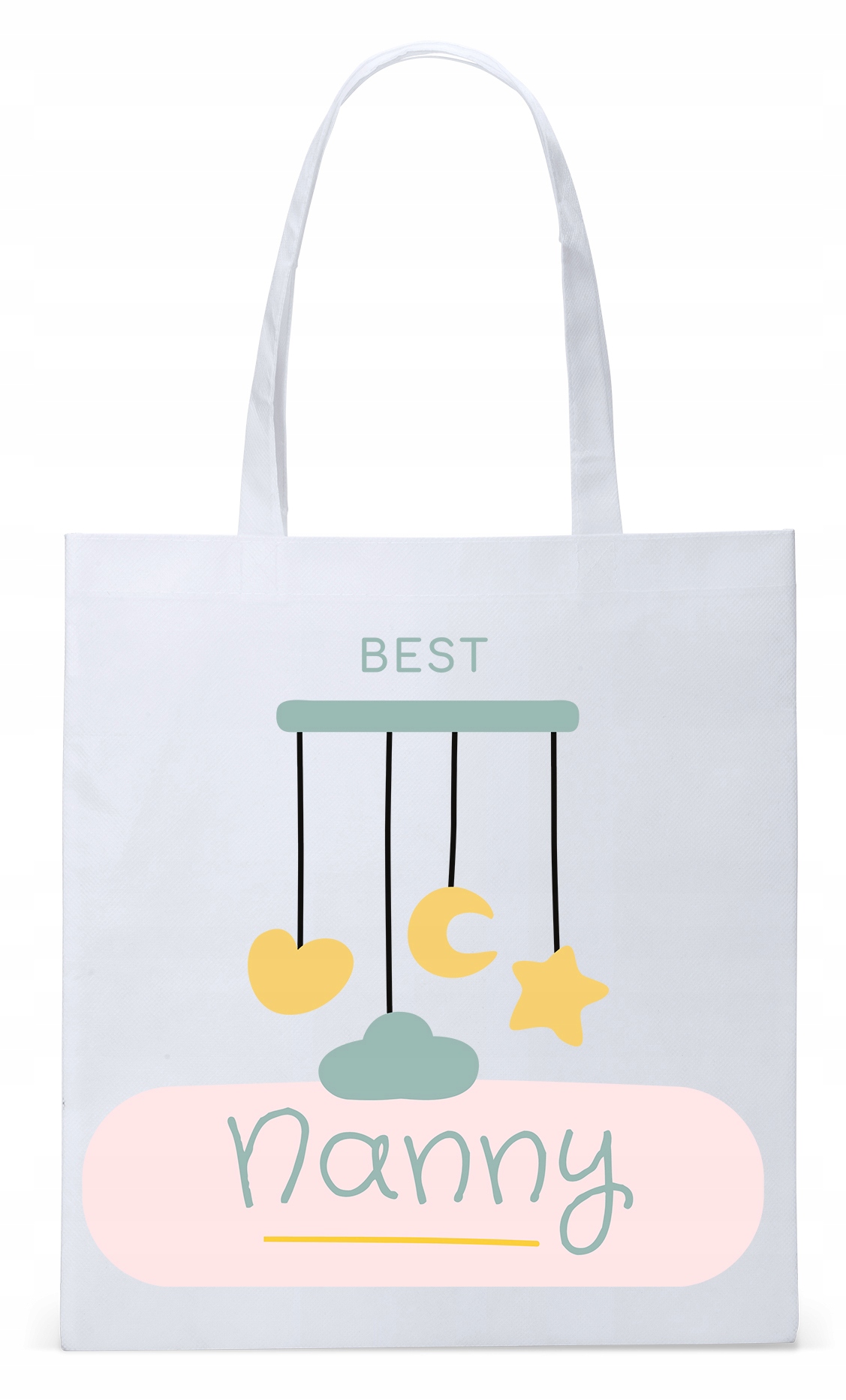 Torba Biała Eco Shopper Dla Niani Opiekunki Z Nadrukiem Ze Zdjęciem